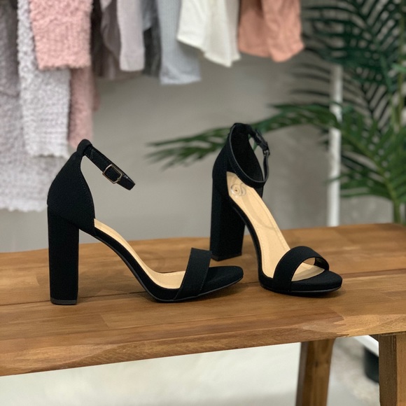 Taylor - Black Ankle Strap Heels - Picture 4 of 4